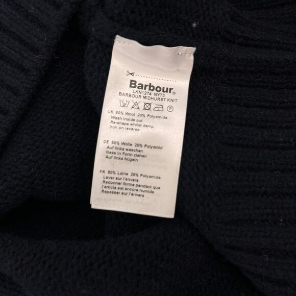 Barbour Midhurst Fair Isle Knit Sweater Size 14 Wool Blend Navy Winter Pullover - Picture 11 of 11